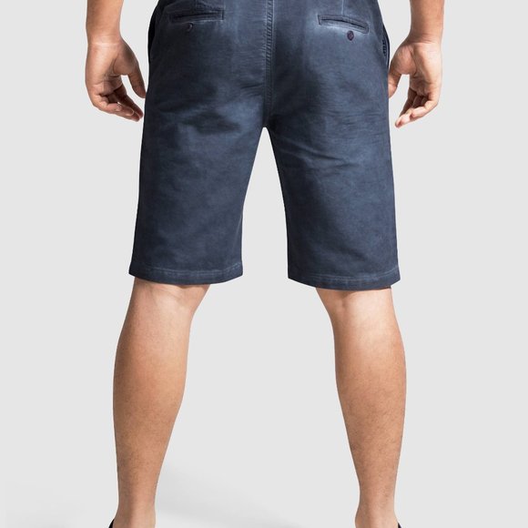 OLGYN Men’s Navy Slim Fit Chino Shorts - Picture 2 of 6